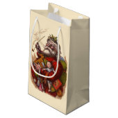 Weihnachten, Viktorianischer Weihnachtsmann Pipe T Kleine Geschenktüte (Rückseite Schrägansicht)