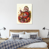 Weihnachten, Viktorianischer Weihnachtsmann Pipe T Leinwanddruck (Insitu (Schlafzimmer))