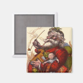 Weihnachten, Viktorianischer Weihnachtsmann Pipe T Magnet (Vorderseite/Rückseite)