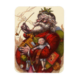 Weihnachten, Viktorianischer Weihnachtsmann Pipe T Magnet