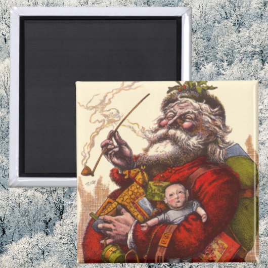 Weihnachten, Viktorianischer Weihnachtsmann Pipe T Magnet