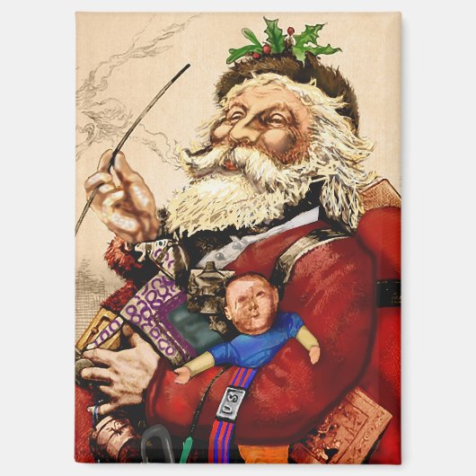Weihnachten, Viktorianischer Weihnachtsmann Pipe T Magnet (Vorderseite)