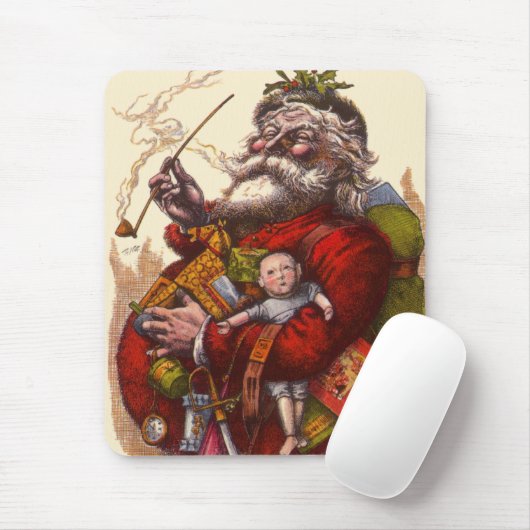 Weihnachten, Viktorianischer Weihnachtsmann Pipe T Mousepad (Mit Mouse)
