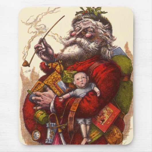Weihnachten, Viktorianischer Weihnachtsmann Pipe T Mousepad (Vorne)