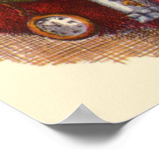 Weihnachten, Viktorianischer Weihnachtsmann Pipe T Poster (Ecke)