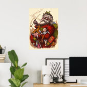 Weihnachten, Viktorianischer Weihnachtsmann Pipe T Poster (Heimbüro)