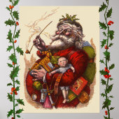 Weihnachten, Viktorianischer Weihnachtsmann Pipe T Poster