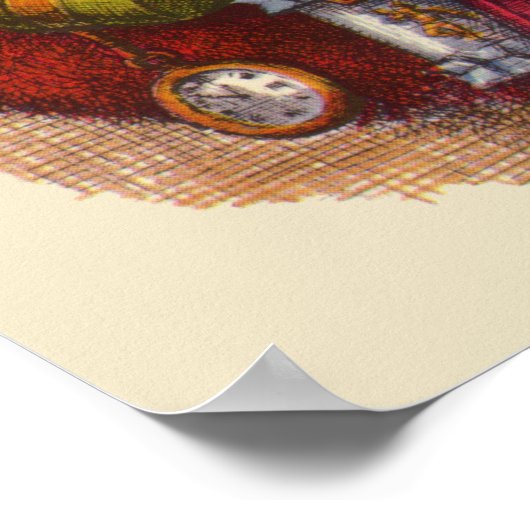 Weihnachten, Viktorianischer Weihnachtsmann Pipe T Poster (Ecke)