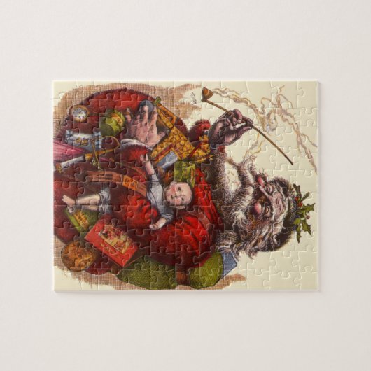 Weihnachten, Viktorianischer Weihnachtsmann Pipe T Puzzle (Horizontal)