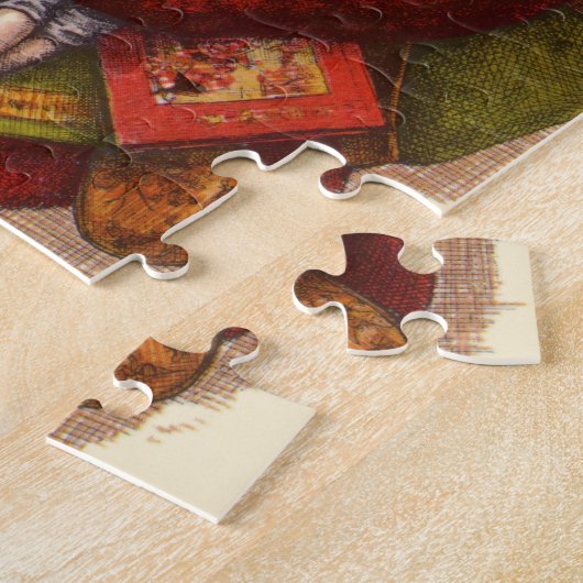 Weihnachten, Viktorianischer Weihnachtsmann Pipe T Puzzle (Seite)