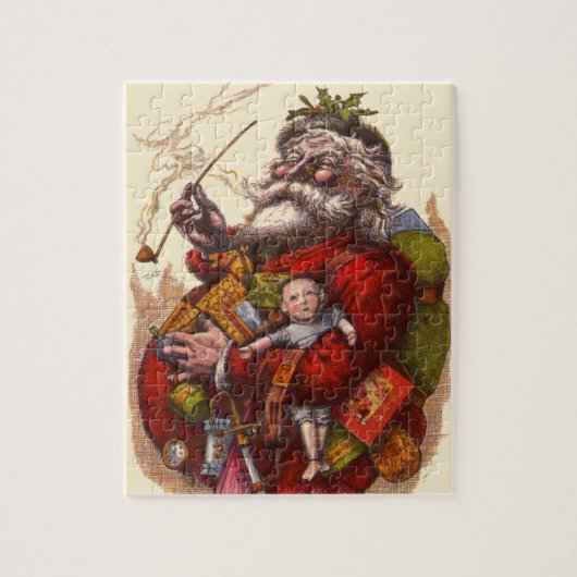 Weihnachten, Viktorianischer Weihnachtsmann Pipe T Puzzle (Vertikal)