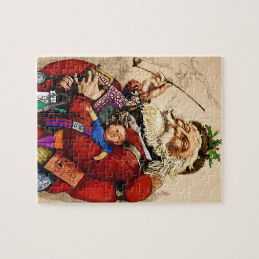 Weihnachten, Viktorianischer Weihnachtsmann Pipe T Puzzle (Horizontal)