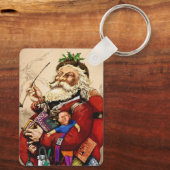 Weihnachten, Viktorianischer Weihnachtsmann Pipe T Schlüsselanhänger (Rückseite)