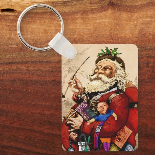 Weihnachten, Viktorianischer Weihnachtsmann Pipe T Schlüsselanhänger (Vorderseite)