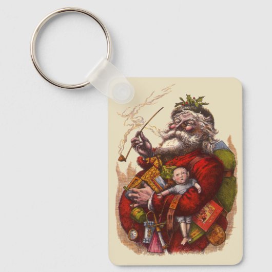 Weihnachten, Viktorianischer Weihnachtsmann Pipe T Schlüsselanhänger (Vorderseite)