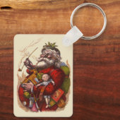 Weihnachten, Viktorianischer Weihnachtsmann Pipe T Schlüsselanhänger (Rückseite)
