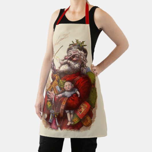 Weihnachten, Viktorianischer Weihnachtsmann Pipe T Schürze (InSitu)
