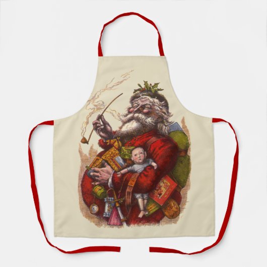 Weihnachten, Viktorianischer Weihnachtsmann Pipe T Schürze (Vorderseite)