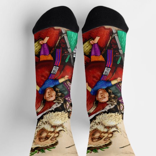 Weihnachten, Viktorianischer Weihnachtsmann Pipe T Socken (Oben)