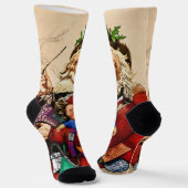 Weihnachten, Viktorianischer Weihnachtsmann Pipe T Socken (Gewinkelt)