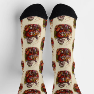 Weihnachten, Viktorianischer Weihnachtsmann Pipe T Socken