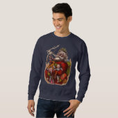 Weihnachten, Viktorianischer Weihnachtsmann Pipe T Sweatshirt (Vorne ganz)