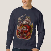 Weihnachten, Viktorianischer Weihnachtsmann Pipe T Sweatshirt (Vorderseite)