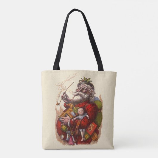 Weihnachten, Viktorianischer Weihnachtsmann Pipe T Tasche (Rückseite)