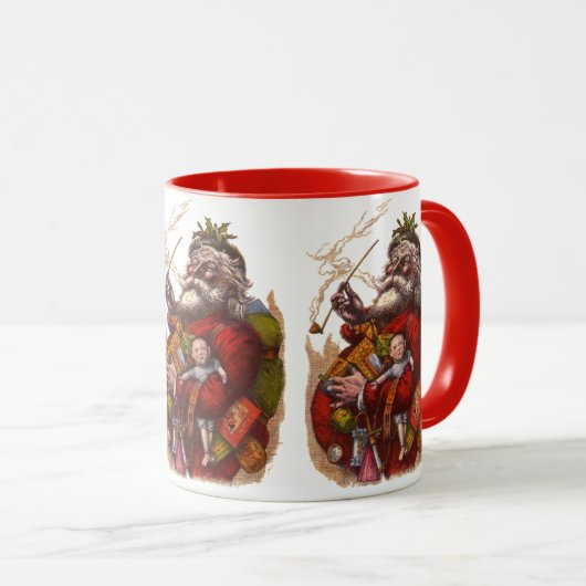 Weihnachten, Viktorianischer Weihnachtsmann Pipe T Tasse (VorderseiteRechts)