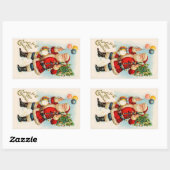 Weihnachten, Viktorianischer Weihnachtsmann Rechteckiger Aufkleber (Blatt)