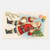 Weihnachten, Viktorianischer Weihnachtsmann Rechteckiger Aufkleber (Vorderseite)