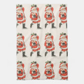 Weihnachten Viktorianischer Weihnachtsmann Skater Geschirrtuch (Vertikal)