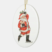 Weihnachten Viktorianischer Weihnachtsmann Skater Keramik Ornament (Links)
