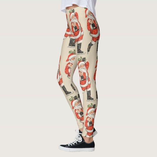 Weihnachten Viktorianischer Weihnachtsmann Skater Leggings (Links)