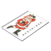 Weihnachten Viktorianischer Weihnachtsmann Skater Notizblock (Linke Seite)