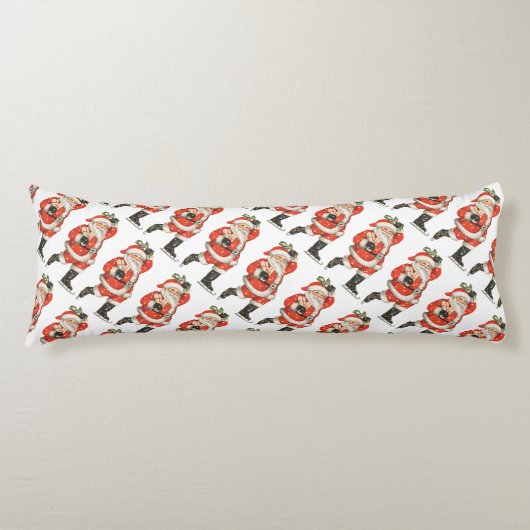 Weihnachten Viktorianischer Weihnachtsmann Skater Seitenschläferkissen (Vorderseite)