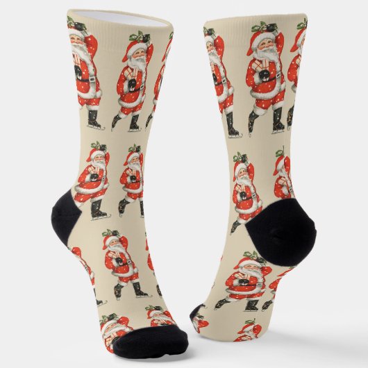 Weihnachten Viktorianischer Weihnachtsmann Skater Socken (Gewinkelt)