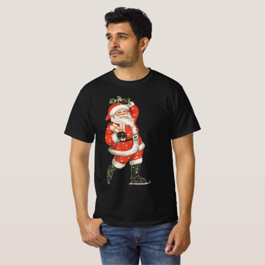 Weihnachten Viktorianischer Weihnachtsmann Skater T-Shirt (Vorne ganz)
