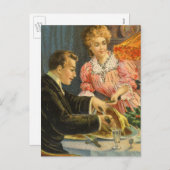 Weihnachten, Viktorianisches Familienessen Feiertagspostkarte (Vorne/Hinten)