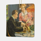 Weihnachten, Viktorianisches Familienessen Keramikornament (Links)