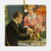 Weihnachten, Viktorianisches Familienessen Keramikornament (Vorderseite)