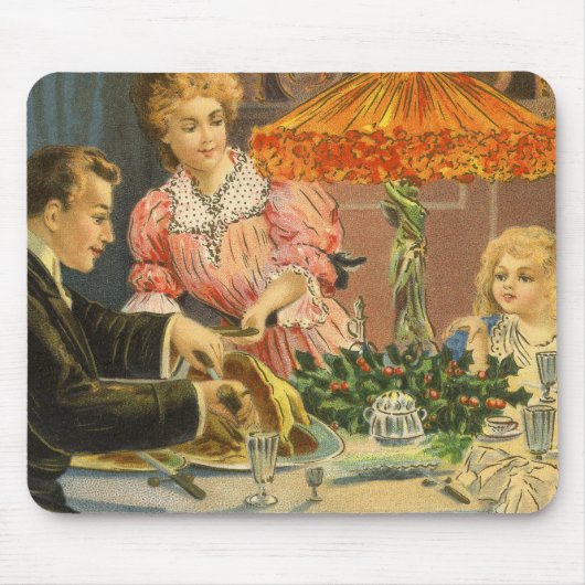 Weihnachten, Viktorianisches Familienessen Mousepad (Vorne)