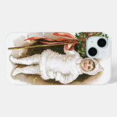 Weihnachten, Viktorianisches Mädchen mit Holly Case-Mate iPhone Hülle (Rückseite (Horizontal))