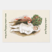 Weihnachten, Viktorianisches Mädchen mit Holly Geschenkpapier Set (Vorderseite 3)