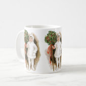 Weihnachten, Viktorianisches Mädchen mit Holly Kaffeetasse (Vorderseite Links)