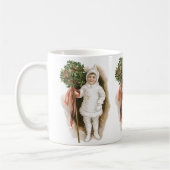 Weihnachten, Viktorianisches Mädchen mit Holly Kaffeetasse (Links)