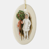 Weihnachten, Viktorianisches Mädchen mit Holly Keramik Ornament (Rechts)