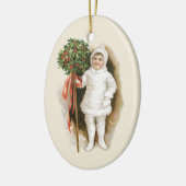 Weihnachten, Viktorianisches Mädchen mit Holly Keramik Ornament (Links)