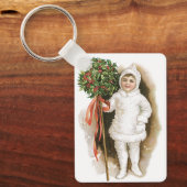 Weihnachten, Viktorianisches Mädchen mit Holly Schlüsselanhänger (Vorderseite)