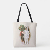 Weihnachten, Viktorianisches Mädchen mit Holly Tasche (Rückseite)